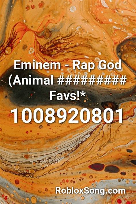 Eminem Rap God Animal Favs Roblox Id Roblox Music