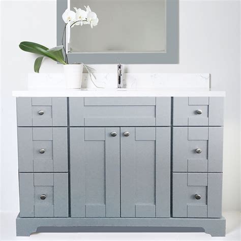Lukx Bold Damian 42 Inch Vanity Cabinet In Grey The Home Depot Canada