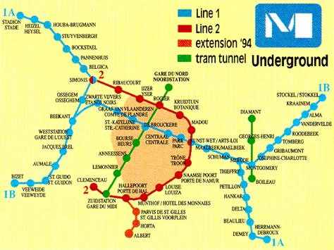 Brussels Subway Map Travelsfinderscom