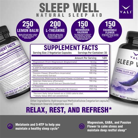 Vali Sleep Well Natural Sleep Aid Herbal Sleep Support Vali Health