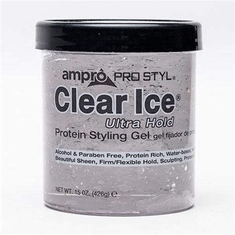 Ampro Clear Ice Ultra Hold Protein Styling Gel 10 Oz Color Treated Non Flaking Unisex