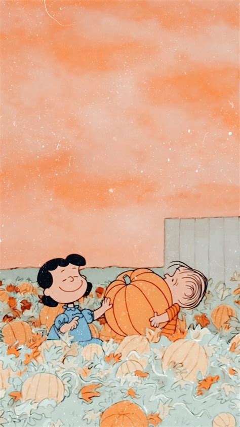 peanuts pumpkin aesthetic wallpaper | Fall wallpaper, Cute ...
