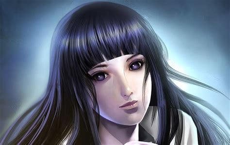 retrato de mujer mirada niña el fondo oscuro naruto hinata hyuuga fondo de pantalla hd