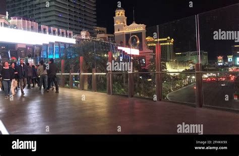 Las Vegas Strip Time Lapse People Walking The Strip At Night Stock