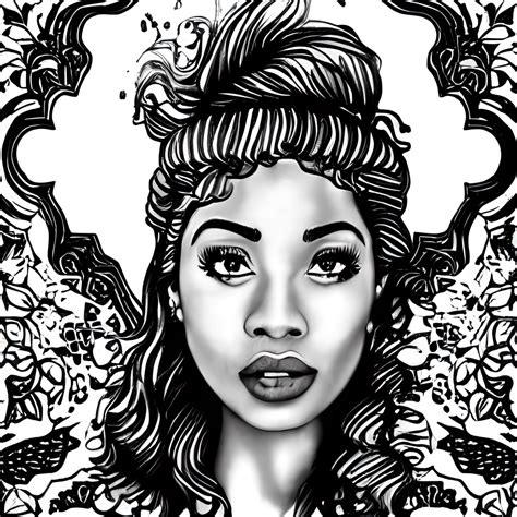 Beautiful Black Woman Coloring Page · Creative Fabrica