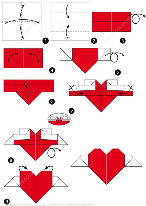 9simple How To Make Origami Heart With Wings Cuatesdelmax