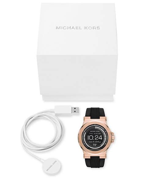 michael kors access unisex digital dylan black silicone strap smart watch 46mm mkt5010 watches