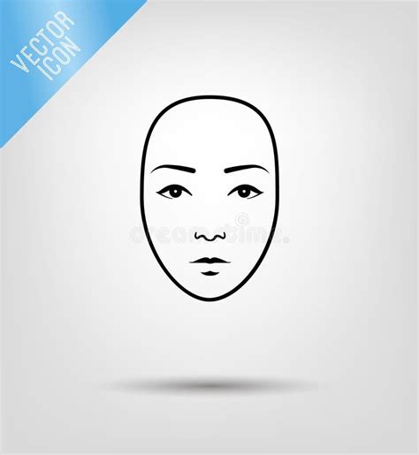 Vector Face Icon Woman Face Flat Icon Design Stock Vector