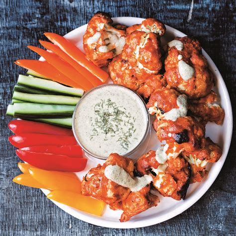 Buffalo Cauliflower Recipe With Nut Free Sunflower Ranch Dip