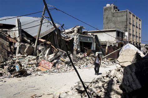 Downtown Port Au Prince In Ruins After Quake A Man Walks T Flickr