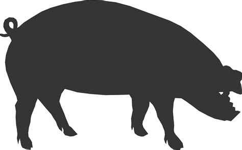 Pig Clip Art Black And White Silhouette