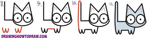 How To Draw A Cute Cartoon Kitten From Letters L M Easy Step By Step