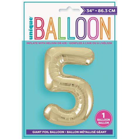 Unique Foil 5 Party Balloon Gold Shop Party Decor At H E B