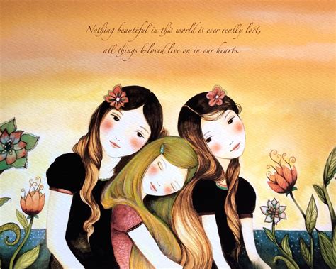 Three Sisters Best Friends With Brown And Blonde Hair Arte Hermanas