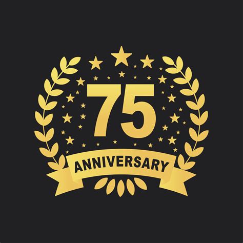 75 Anniversary Celebration Design Luxurious Golden Color 75 Years