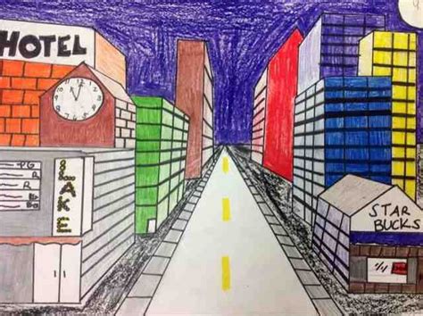 Perspective drawing practice for beginners. The Art Room: 4th grade one point perspective cities ...