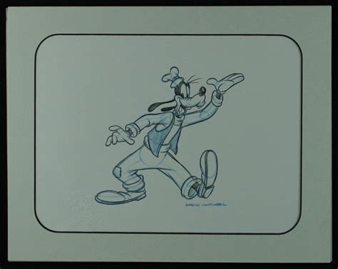 Goofy Walt Disney Custom Matted Hand Drawn Sketch By Disney Artist