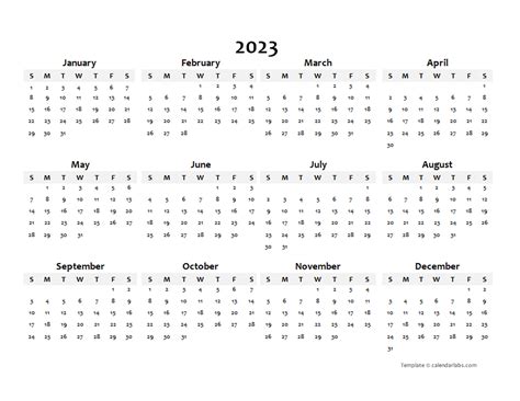 2023 Calendar Free Printable Word Templates Calendarpedia 2023 Year