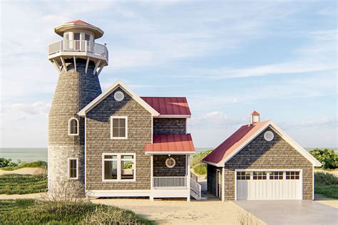 Coastal Living Home Plan With Lookout Tower 62793dj Architectural