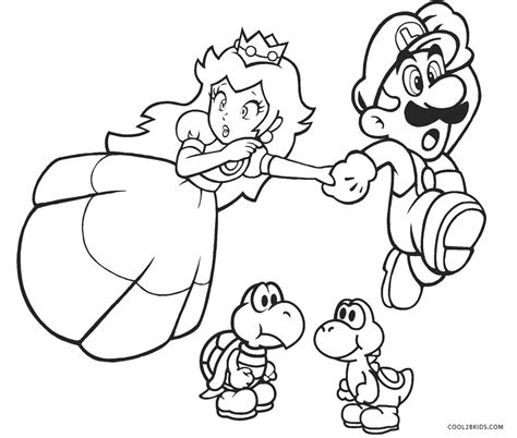 Mario Princess Peach Coloring Page Free Printable Coloring Pages