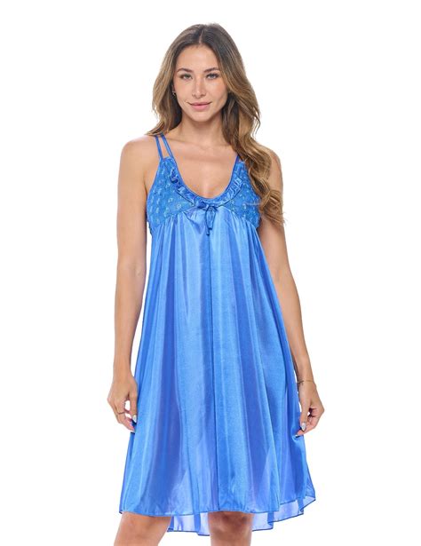 Casual Nights Womens Satin Lace Camisole Nightgown