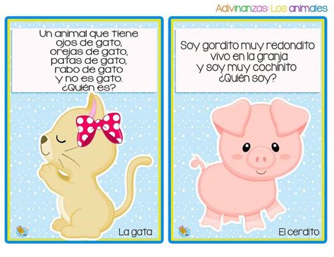 English as a second language (esl) curso/nivel: Adivinanzas de Animales por Materiales Educativos Maestras ...