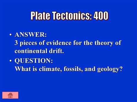 Science Jeopardy Plate Tectonics Earthquakes Mountains Volcanoes