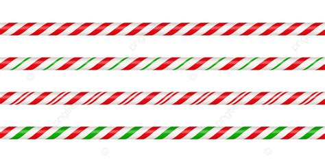 Christmas Candy Cane Straight Line Border With Red And Green Striped