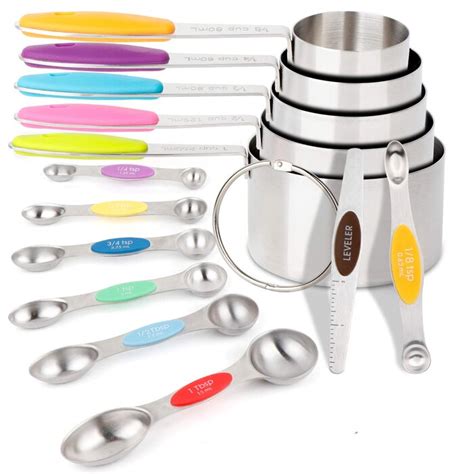 Faw 13pcs Measuring Cups And Magnetic Measuring Spoons Set Stainless