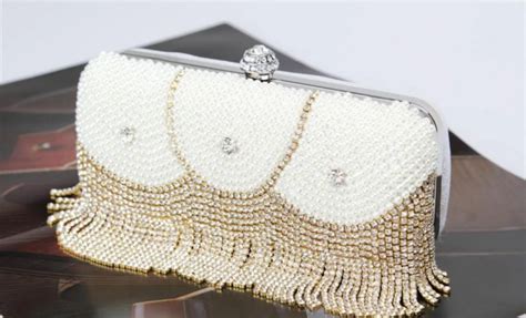 Pearl And Gold Clutch Zoha Los Angeles Evening Handbag Evening Bags