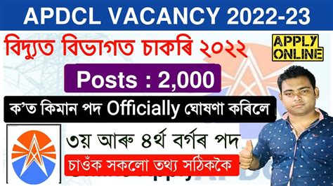 APDCL Recruitment 2022 23 Apply Online For 2000 Posts Job In Assam