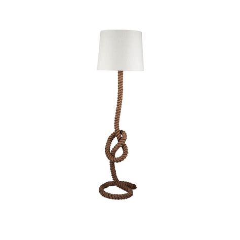 Martindale Rope Knot Floor Lamp With Natural Shade Lighting From