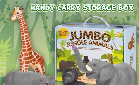 Learning Minds Set Of 8 Jumbo Jungle Animal Figures Suitable For Kids