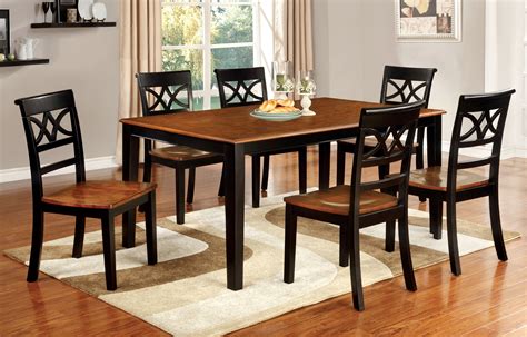 furniture of america two tone adelle country style dining table