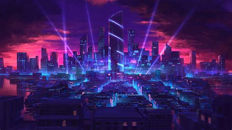 Artwork Digital Lights Science Fiction Skyscraper City Cityscape
