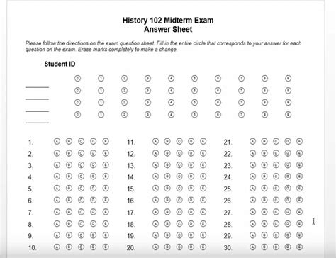 How To Create A Multiple Choice Test Answer Sheet In Word For Remark