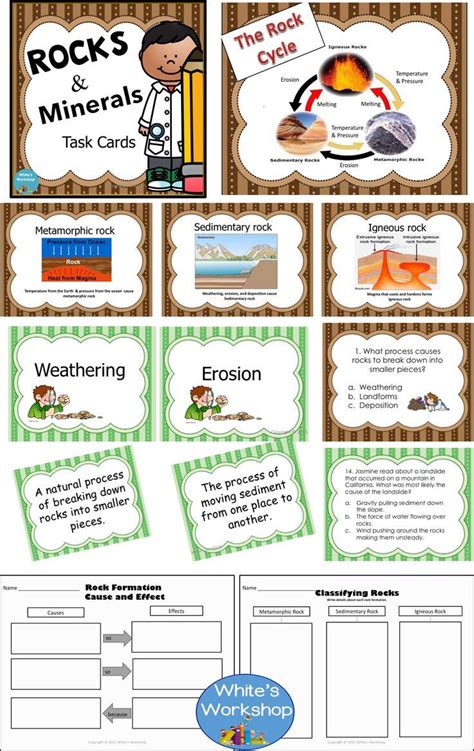 Rocks And Minerals Posters Vocabulary Cards Task Cards And Graphic