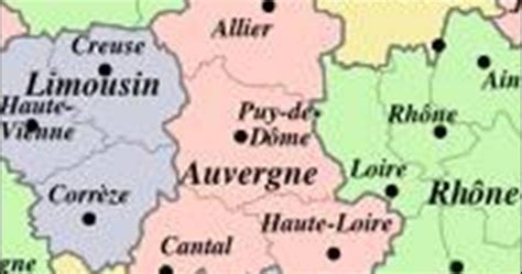 Wijzigingen in het (internationaal) huwelijksvermogensrecht. Kaart Frankrijk Departementen Regio's: Kaart Auvergne ...