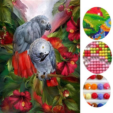 5d Diy Diamond Painting Parrot Cross Stitch Embroidered Diamond Mosaic