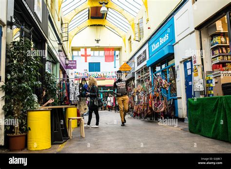 People Shopping In The Indoor Brixton Village Market A Multicultural