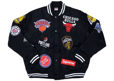 Supreme Nike/NBA Teams Warm-Up Jacket Black | Vintage jacket outfit