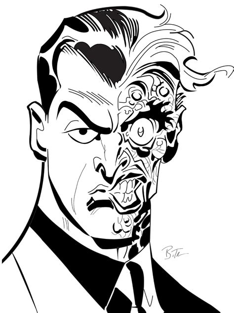 Two Face Vector Bruce Timm Batman Drawing Batman Art