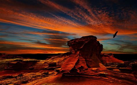 Rock Formation Desert Atacama Desert Sunset Rock Hd Wallpaper