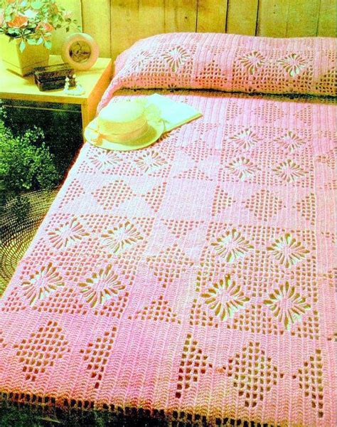 Pdf Crochet Bedspread Pattern Bedcover Crochet By Marypatterns Pink
