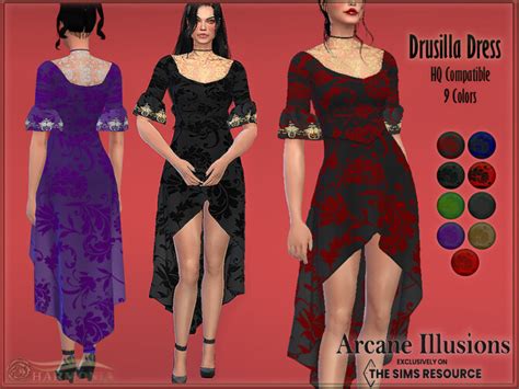 Arcane Illusions Drusilla Dress By Harmonia At Tsr Sims 4 Updates