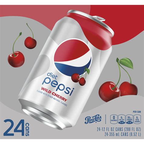 Diet Pepsi Wild Cherry Soda Cherry Cola 12 Fl Oz 24 Count Cans Shop