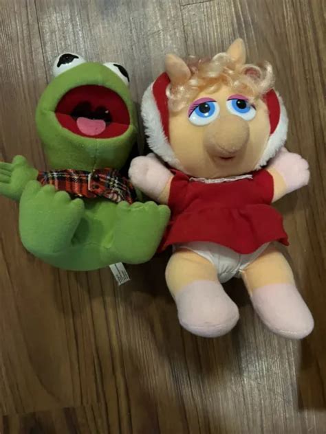 Vtg Mcdonalds Baby Miss Piggy And Kermit Plush Doll Muppet Babies 1987