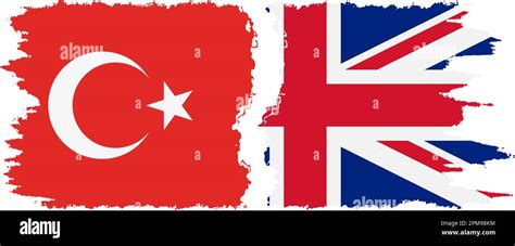 UK And Turkey Grunge Flags Connection Vector Stock Vector Image Art