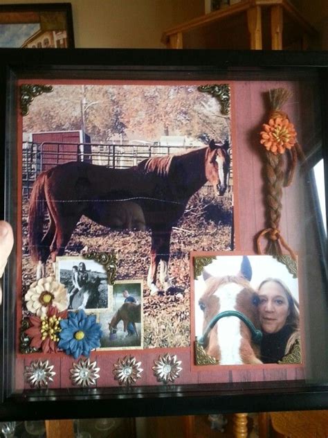 Shadow box I made for my friend whose horse passed away. | Horse shadow