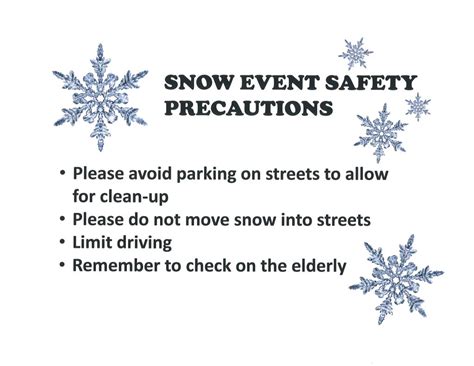 Snow Event Safety Precautions Morrisville Borough